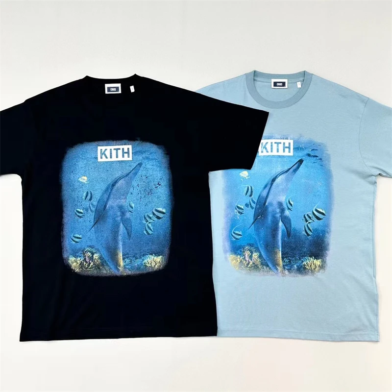 

Dolphin Print KITH T-shirt Men Women Best Quality Oversized Short Sleeve Kith Casual T Shirt Tee Tops Men Clothing