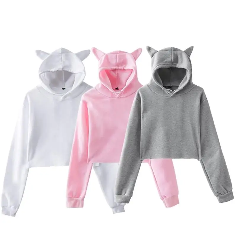 

2022 Fashion Hoodie Woman Hooded Hoodies Kpop Sweatshirts Kawaii Korean Oversized Harajuku Hip Hop Hoodie Sweatshirt Short Tops