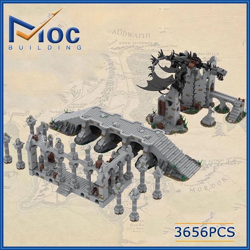 Строительные блоки MOC кольцо серия фильмов руины замка модель архитектуры