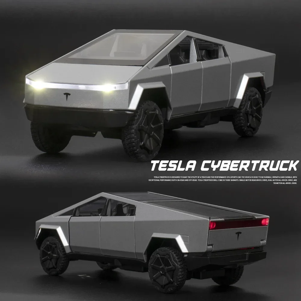 1:32 Tesla Cybertruck пикап модель автомобиля из сплава искусственный звук и фотография