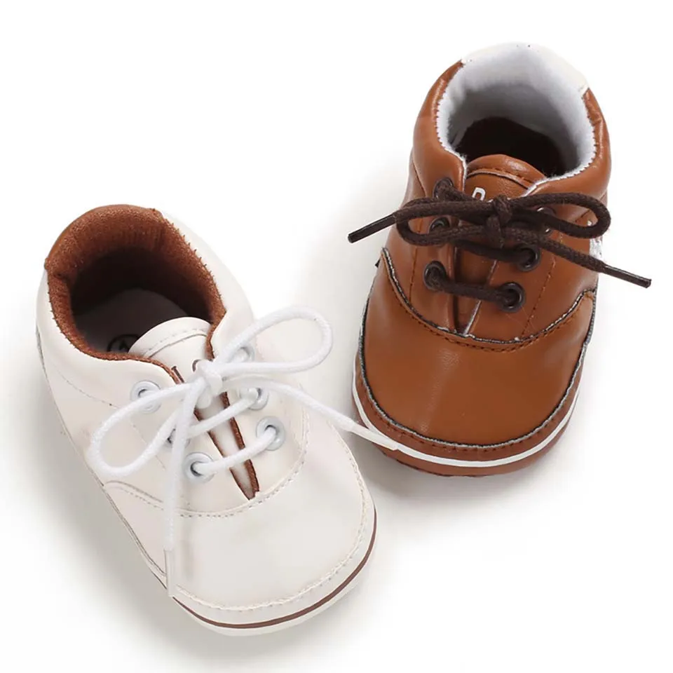 

New Baby Shoes Girls Boys Soft Soled Sports Sneaker Infant First Walkers Toddler Classic PU Leather Shoe Newborn Prewalker 0-18M