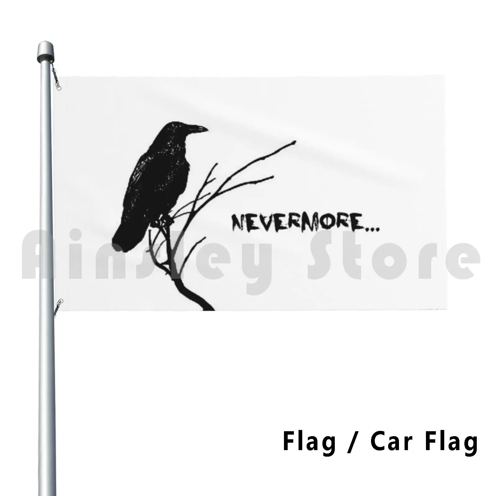 Флаг автомобиля флаг Nevermore шляпа Poe эмо Эдгар Аллан поэзия Ворон поэма Темный гот -