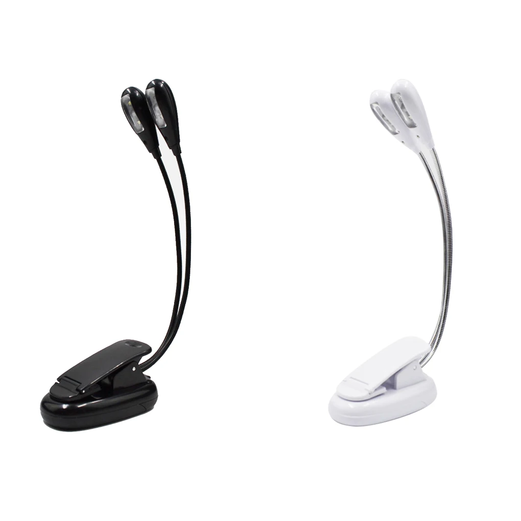 

Clip Reading Double Lamp Night Desk Computer Work Study Light USB Bed Headboard Table Hose 4 LED