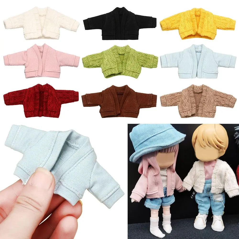 

Ob11 Doll Clothes Multicolored Mini Knitted Sweater Cardigans Sweater Tops Casual Dress Clothes 1/11 1/12 Doll Accessories