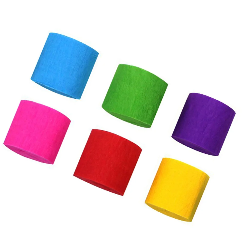 

12 Rolls/Pack Crepe Paper Party Streamer Paper Decorations for Birthday, Wedding, Concert and Various Festivals(9m/roll) Random