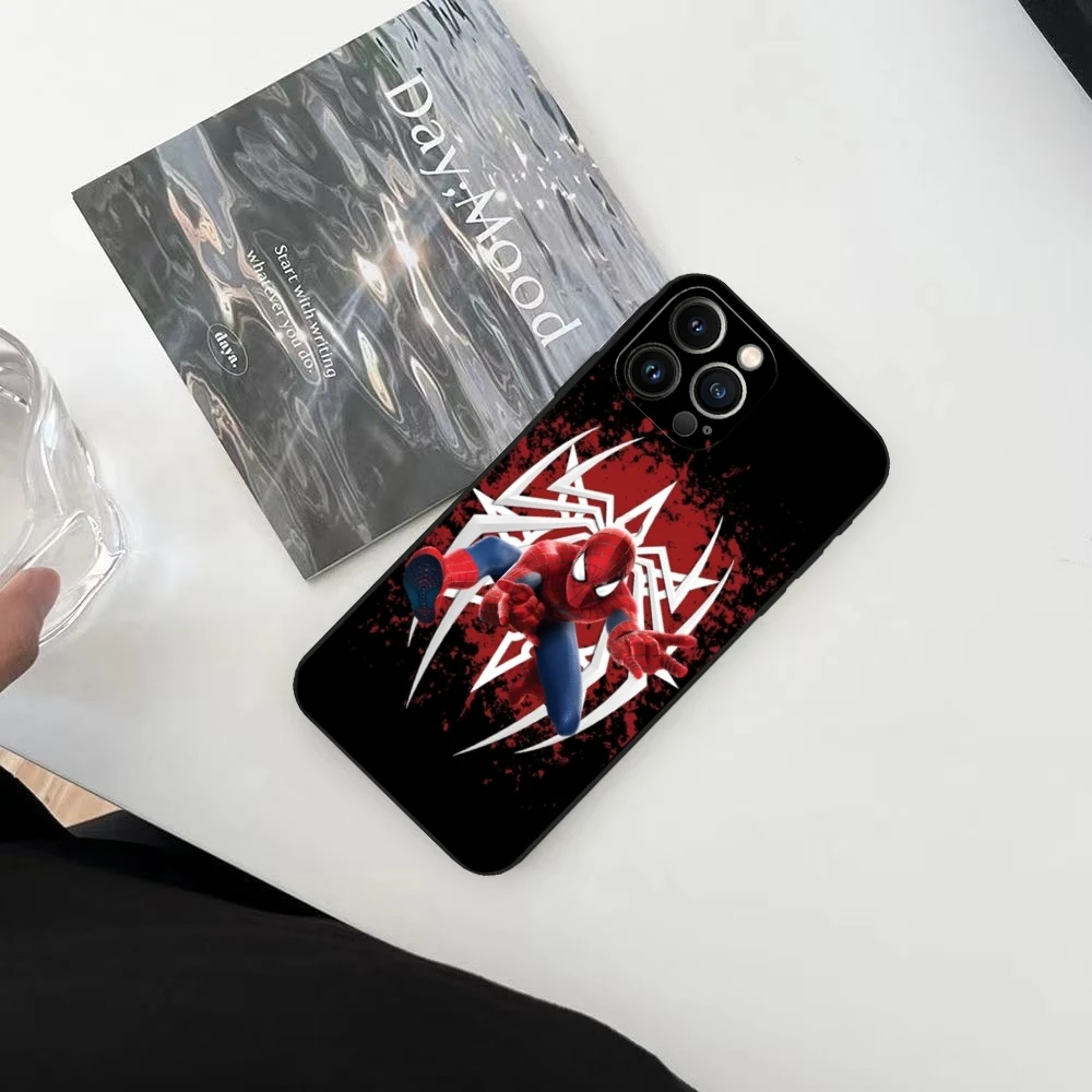 Чехол для телефона S-Spider-M-Man iphone 15 14 13 12 11 Mini Pro Max Plus Противоударная задняя крышка