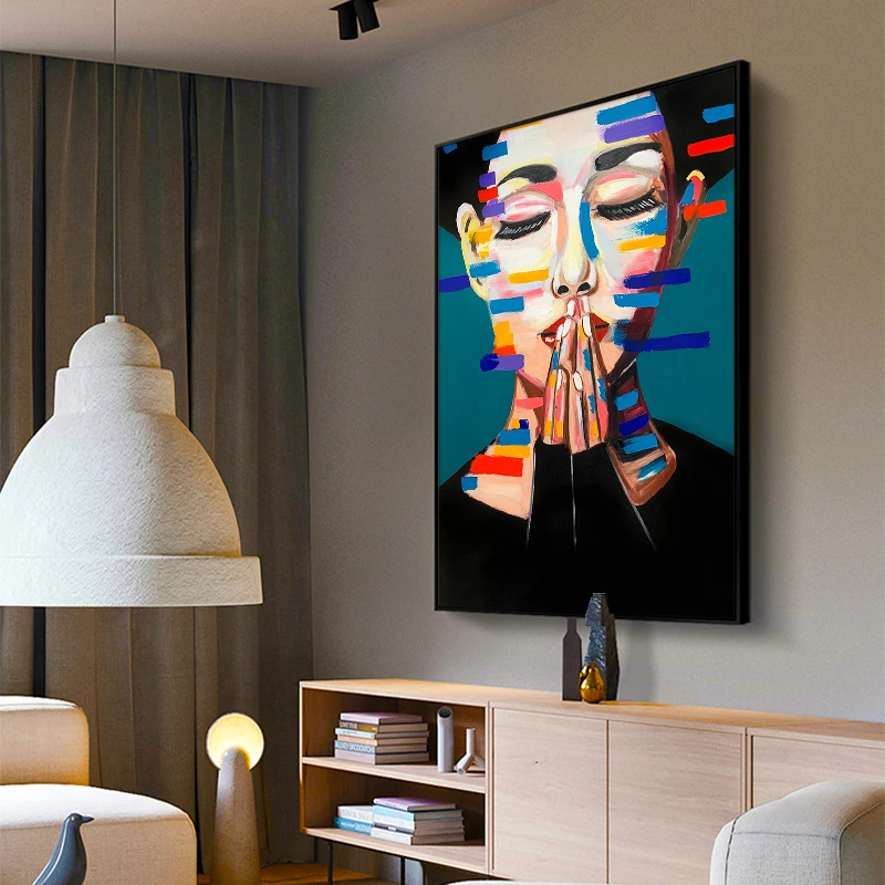 

Art Woman Portracit Canvas Paintings Modern Cuadros Posters Wall Art for Living Room Home Decor Teen Aesthetic Room Decor Mural
