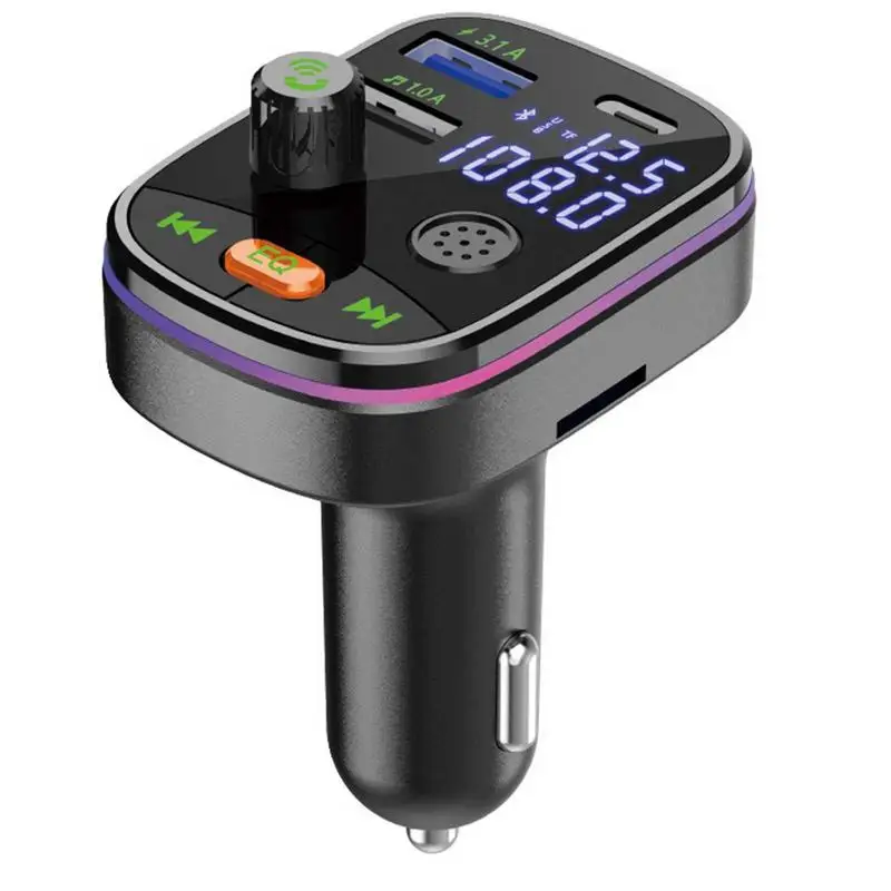 

Bluetooths FM Transmitter 7 Color LED Backlit Bluetooths Car Adapter With QC3.0 Charging QC3.0 And Smart Dual USB Ports