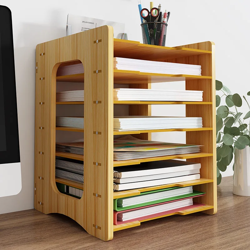 

2023 Year Aoliviya Official New File Shelf Vertical Bookshelf Frame Desktop Stationery Storage Box Classification Bar Shelf Offi