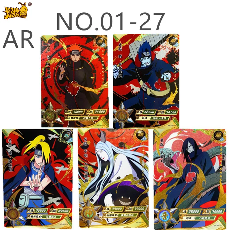 

KAYOU Genuine Naruto Anime Uzumaki Naruto Sasuke Character Card NO.01-27 Full Series Bronzing Heritage AR Collection Card