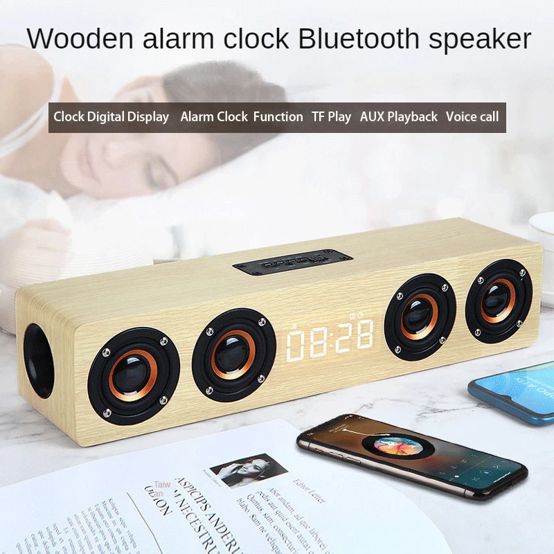 Портативный деревянный Bluetooth-динамик DIVOOM ZEALOT, часы, телефон, компьютер, небольшой динамик, подарок, мощный динамик