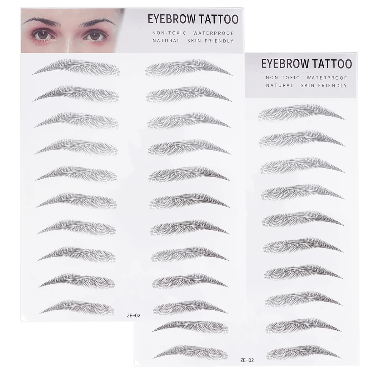 

2pcs 3D Hair- Tattoos Makeup Sets Transfers Stickers Tool for Men ( Type 2, Black )