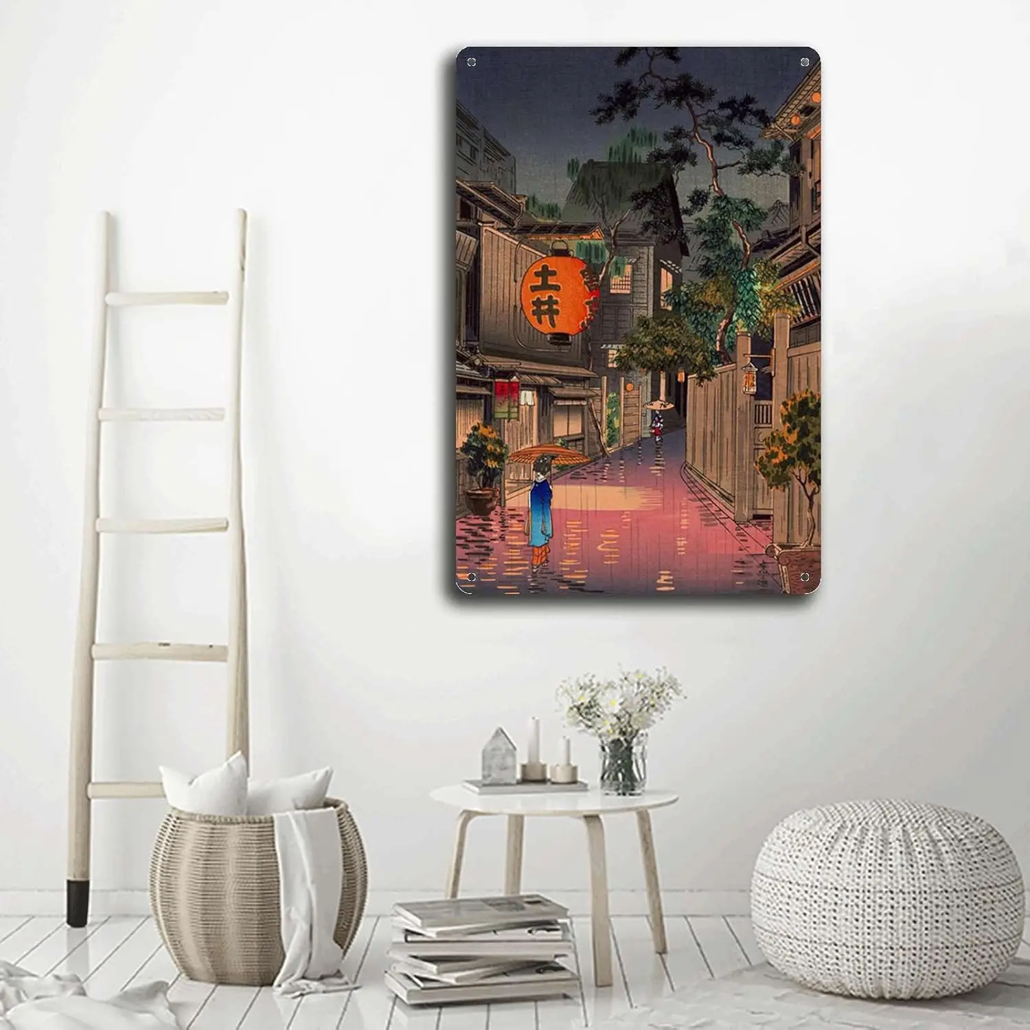 Металлические оловянные знаки японский ретро стиль искусство деревянная кисть