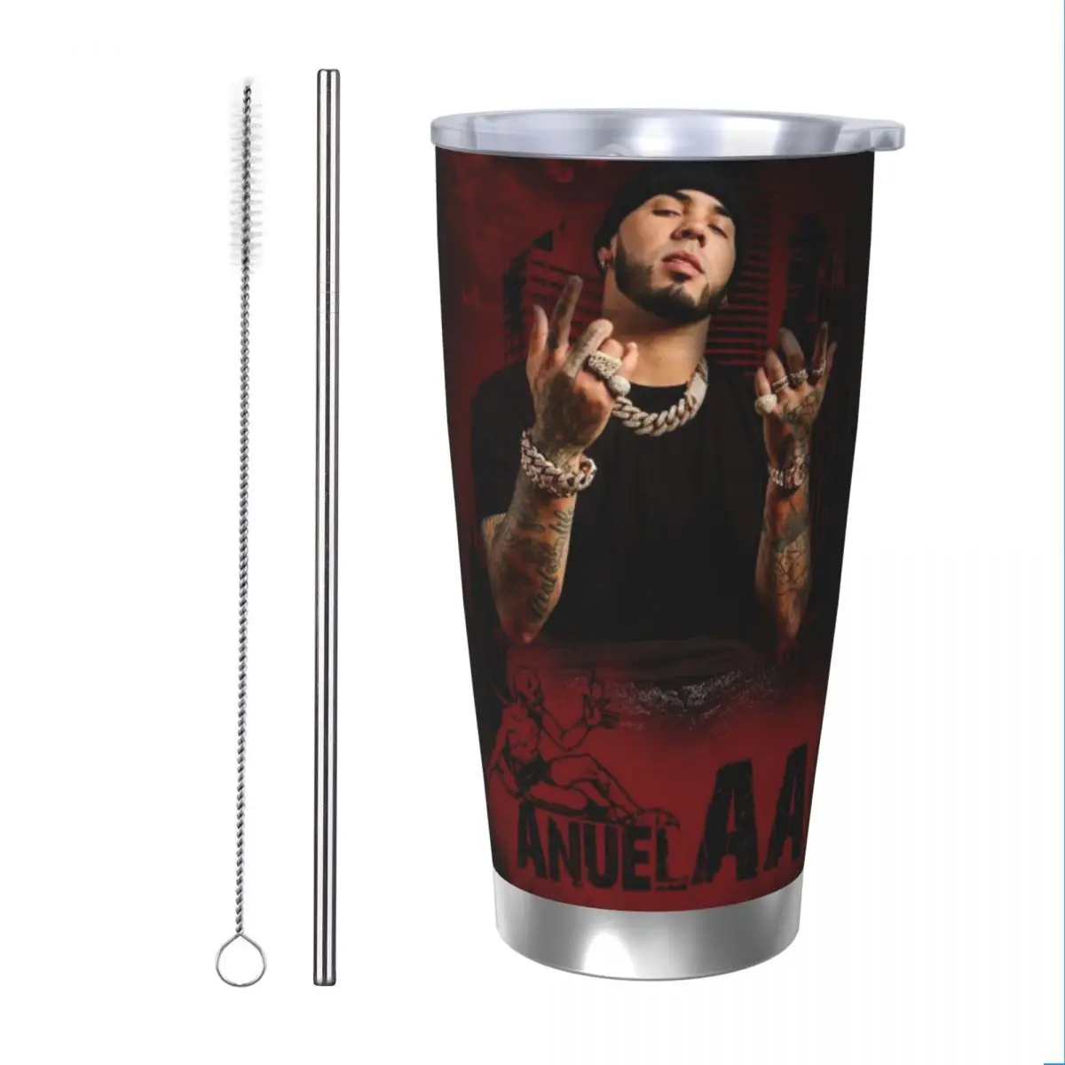 Anuel AA 20 унций из нержавеющей стали изолированная термокофейная автомобильная