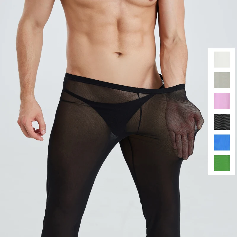 

Ультратонкие дышащие новые сексуальные леггинсы мужские прозрачные брюки для геев кальсоны сексуальные кальсоны 2022 длинное нижнее белье прозрачное