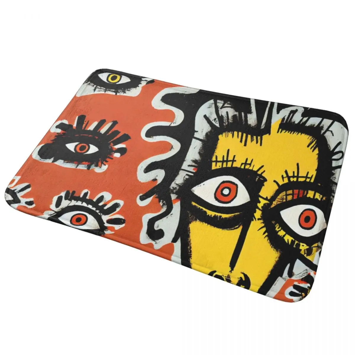 

Weird Crazy Eyes Street Art Doormat Anti-skid Super Absorbent Bathroom Floor Mats Home Entrance Rugs Living Room Carpet Footpad