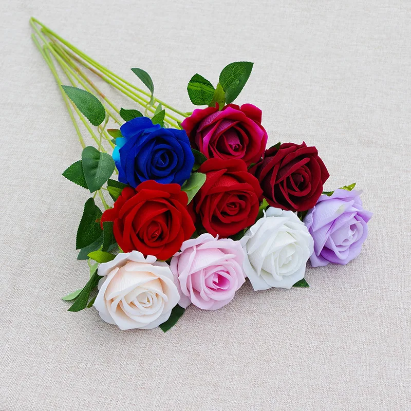 

Imitation Flower Single Cloth Pearl Rose Artificial Rose Flower Vase Flower Arrangement Home Wedding Gift Decoration Photo Props