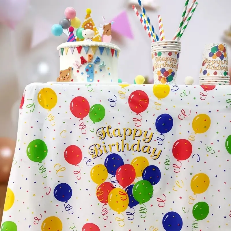 

Colorful Balloons Snowflakes Disposable Tablecloths Birthday Parties Weddings Christmas Tables Tablecloths Decorations