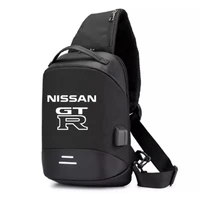 new men shoulder nissan icar logo hiking backpack nylon outdoor camping trekking chest sling bag