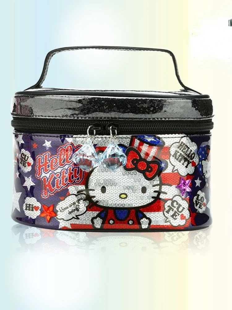 Hellokitty Children's Cosmetic Bag Large Capacity Girl's Hand Carrying Storage Box Cartoon Stain-Resistant Waterproof Purse