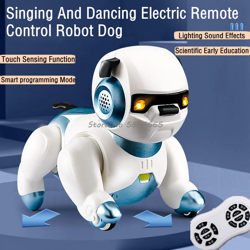

Kids Educational Touch Sensing Electric Remote Control Robot Dog 2.4G Voice Interaction Smart Programming Flexible Limbs RC Dog