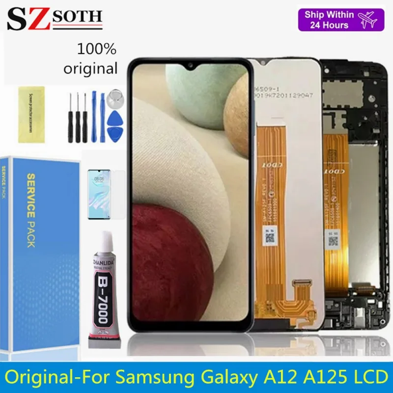 

ЖК-дисплей с сенсорным экраном и дигитайзером в сборе для Samsung Galaxy A12 A125, Замена для Samsung A125F/DS A125F A125M A125F/DSN