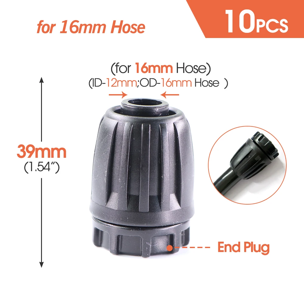 

Фиксированные соединители для труб 16 мм, пластик, 10 шт.