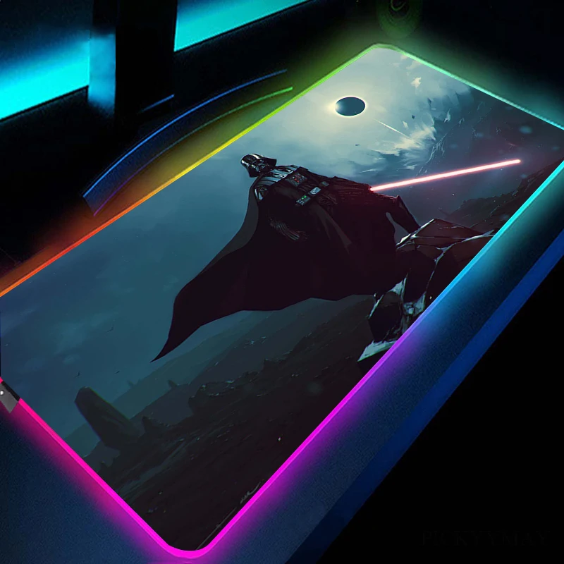 Коврик для мыши с рисунком аниме войн большой игровой коврик RGB подсветкой мягкий