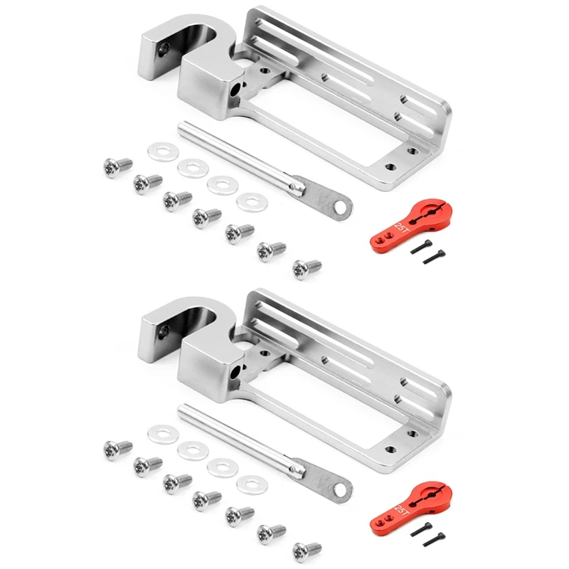 

2X Servo Parabolic Switch Device Aerial Vehicle Throw Device Tarot Dispenser With 25T Servo Arm For ES3001,Silver+Red