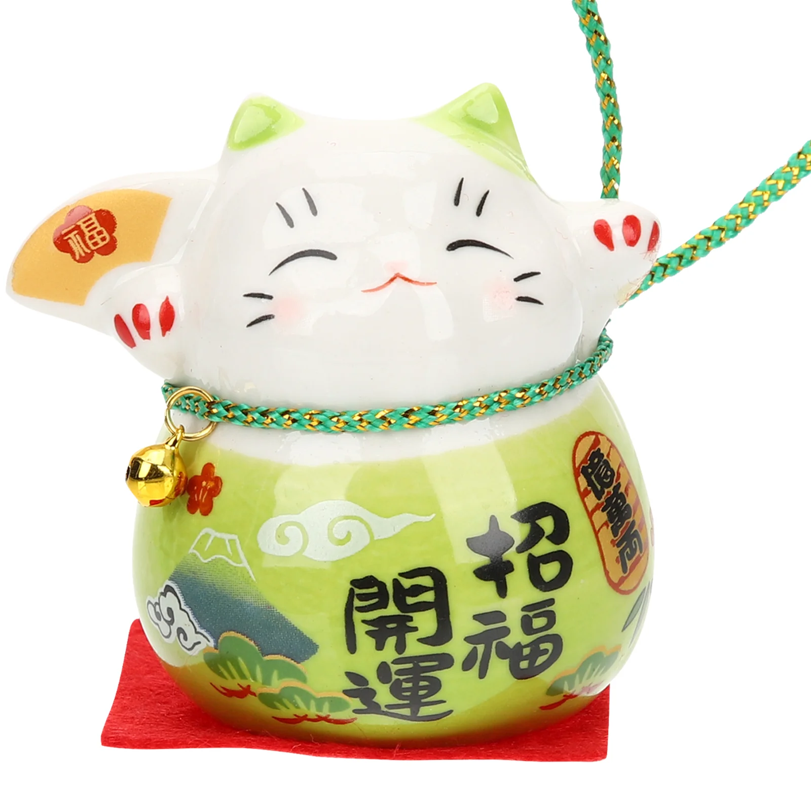 

Cat Fortune Ornament Japanese Figurine Maneki Neko Statue Ceramic Soil Grass Animal Waving Sculpture Figurines Garden Statues