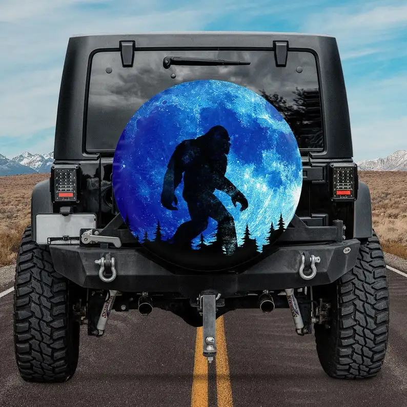 

Bigfoot Spare Tire Cover, Bigfoot Blue Moon Spare Tire Cover With Or Without Backup Camera Hole, Car Accessories, Accessories Fo