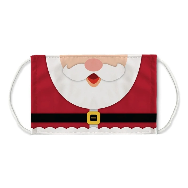 

M2EA Adult Kids Family Christmas Windproof Washable Mouth Mask Funny Cartoon Santa Claus Elf Digital Print Dustproof Protective
