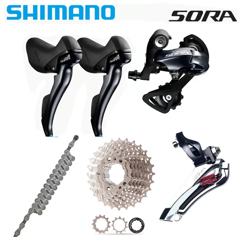 

Переключатели передач SHIMANO R3000 Groupset SORA R3000, шоссейный велосипед 50-34T 170 мм 32T, передний переключатель передач, задний переключатель передач, ры...