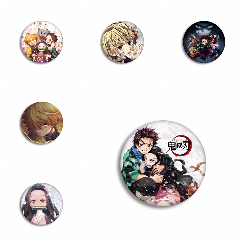 

Demon Slayer Brooches Anime Fans Hashibira Inosuke Buttons Lapel Pins Badge Backpack Accessories Gift for Friends Free Shipping