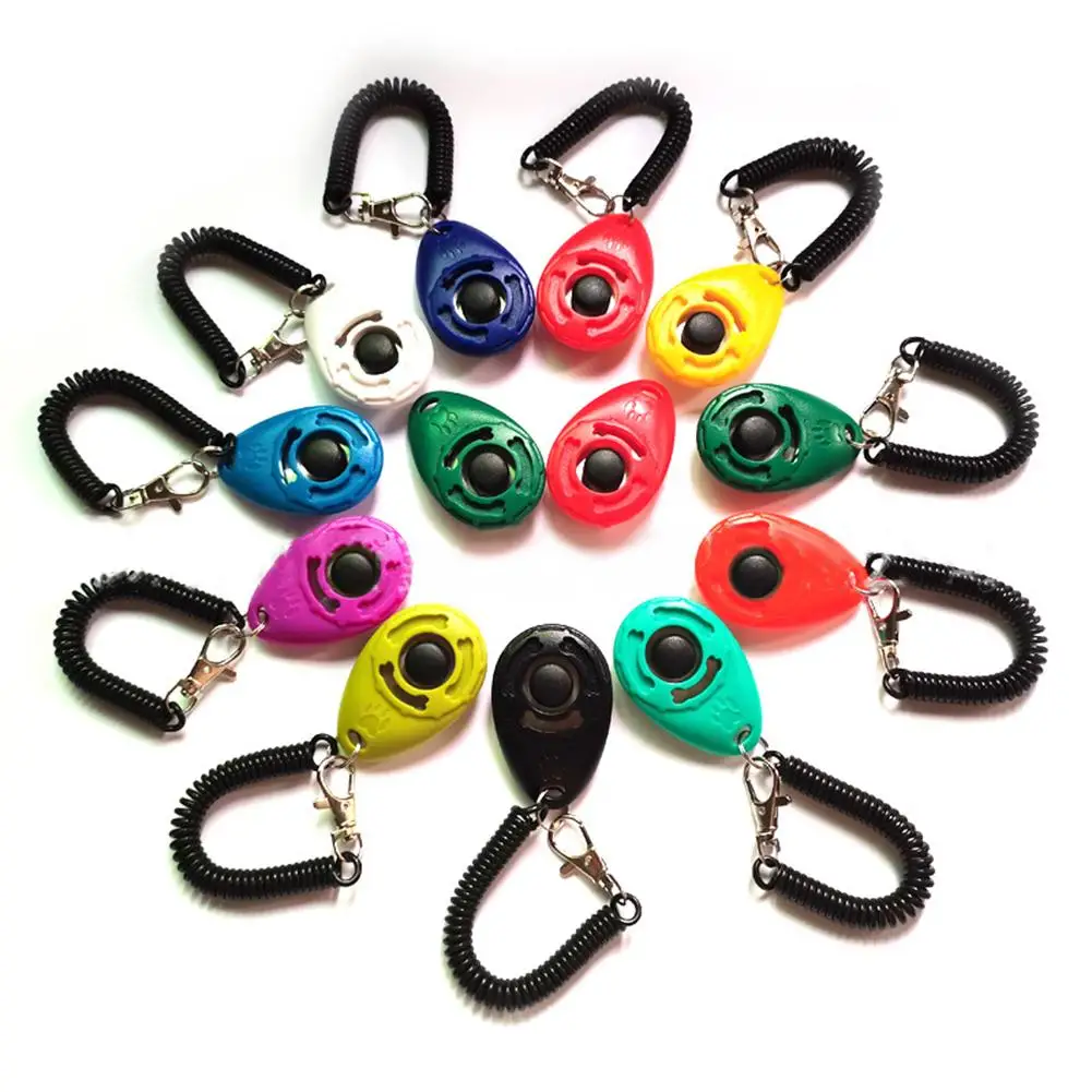 

9 шт. многоцветный кликер для обучения собак с ремешком на запястье тренировочный инструмент кликер для поведенческих тренировок собак