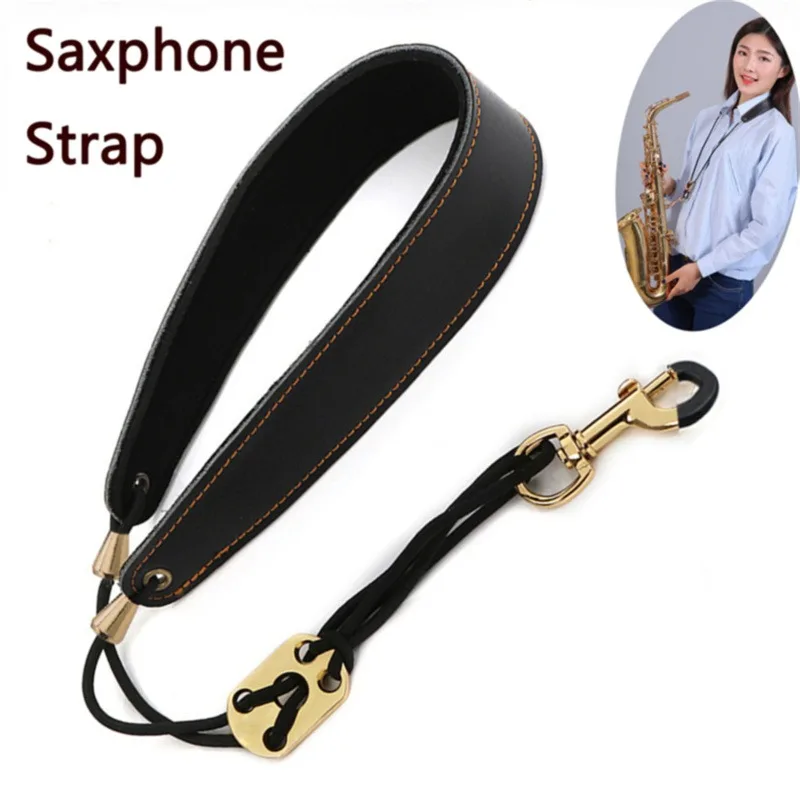 

Saxophone Strap Leather Saxophone Lanyard Neck Strap Protection Neck For Soprano Tenor Alto Baritone Sax Musical Instrument