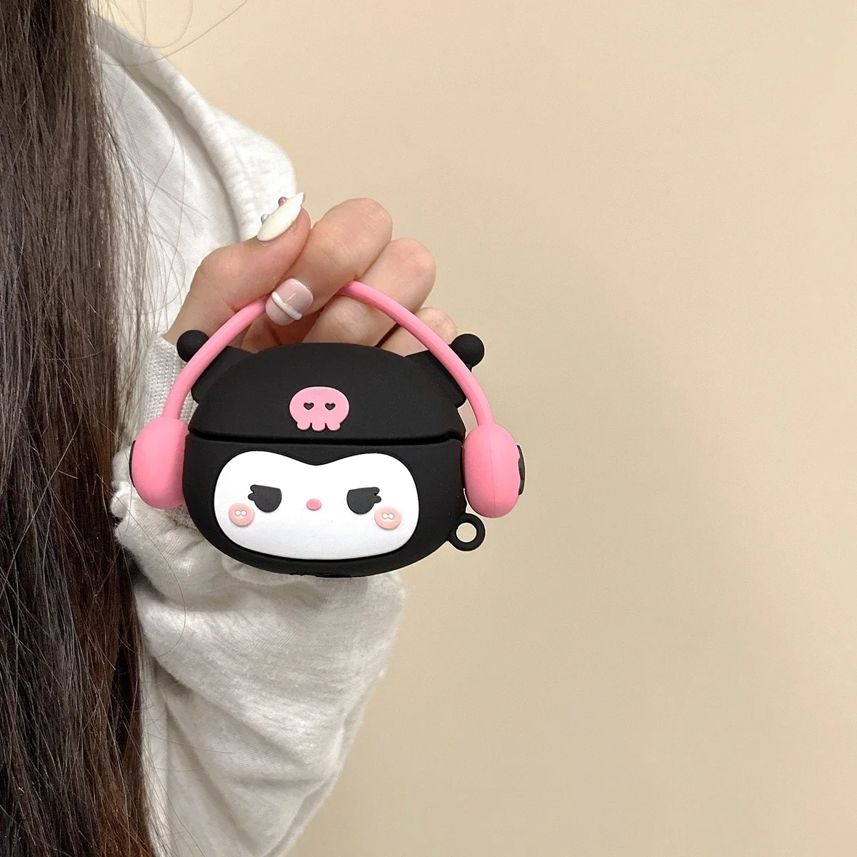 3D милый стереоскопический чехол для наушников Sanrio Kuromi Airpods 1 2 3 Pro беспроводная