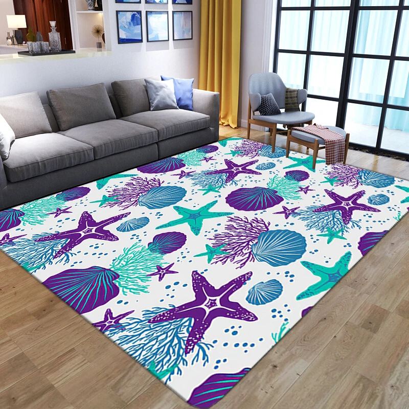 

3D Мультяшные ковры для подводного мира для гостиной, украшение для дома, спальни, большой напольный коврик, напольный коврик, противоскольз...