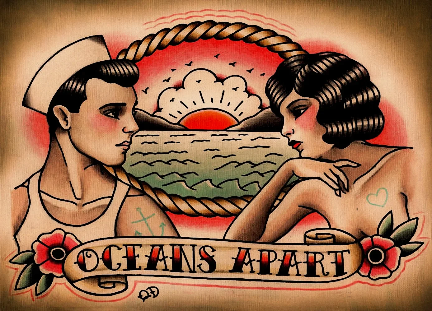 Винтажная татуировка для девушек дизайнерская Настенная картина Ретро Матовая