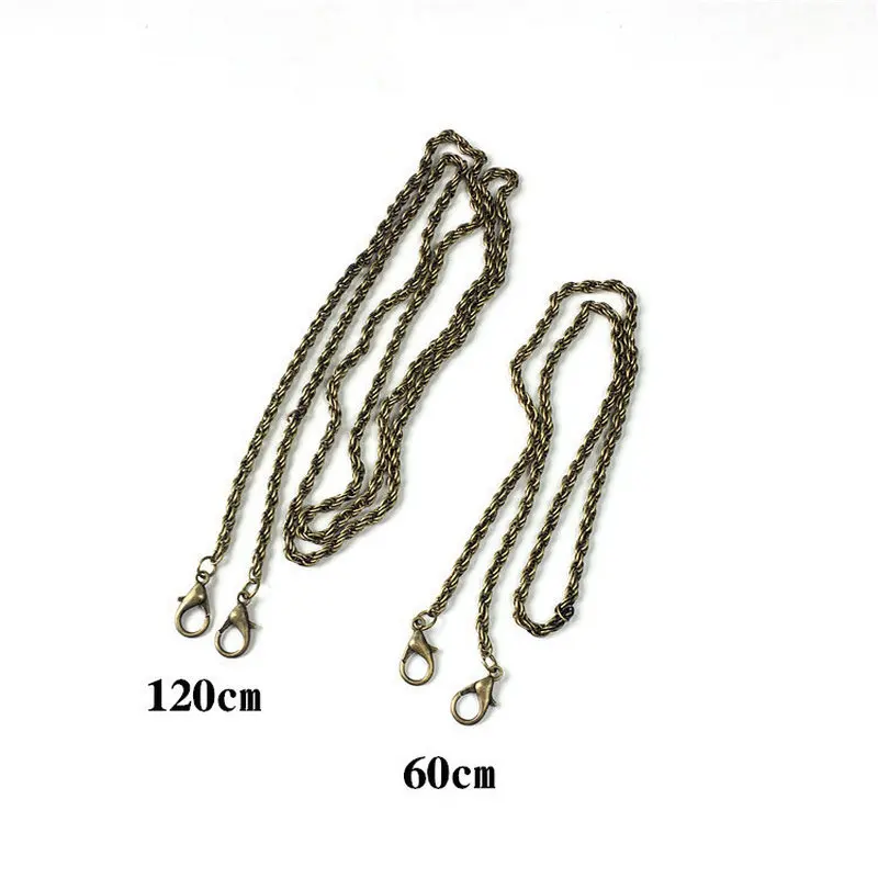 20pcs/lot 120cm Metal Chain Buckle Handle for DIY Replacement Handbag Shoulder Clasp Straps Bags Accessories Hardware