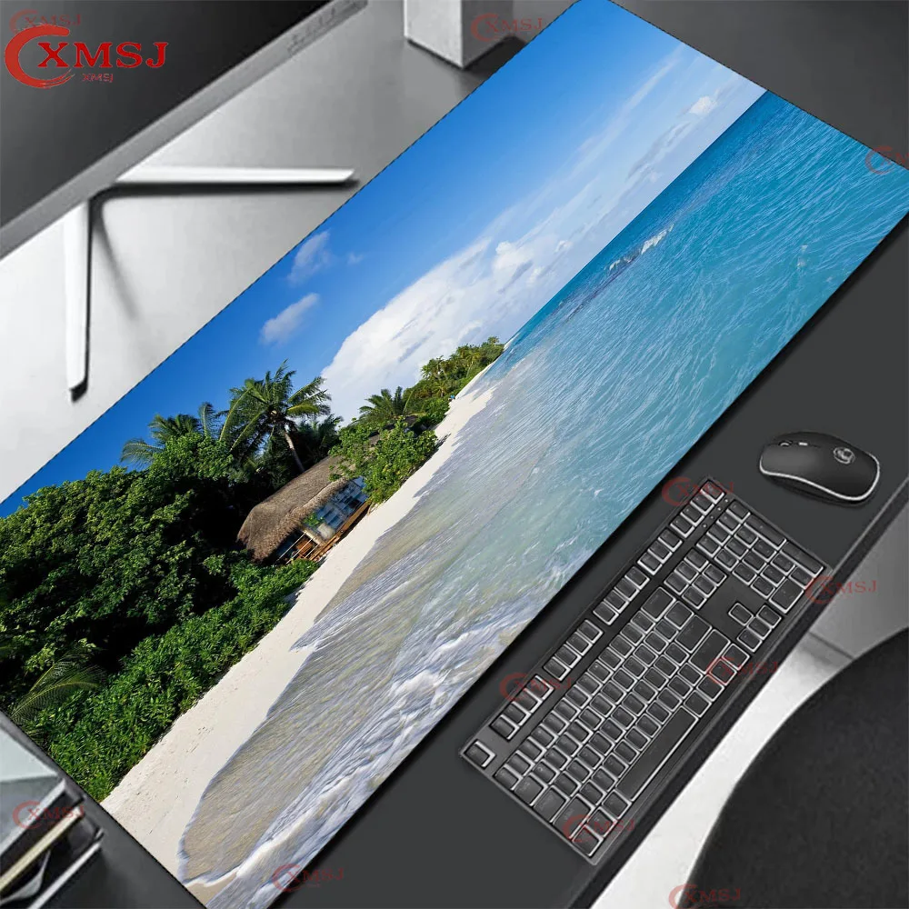

Beach Mouse Pad Large Game Art Mouse Pad Laptop Accessories Mouse Pad Office Blue Sky Carpet Keyboard Desk Pad XXL40x90 LOL CSGO
