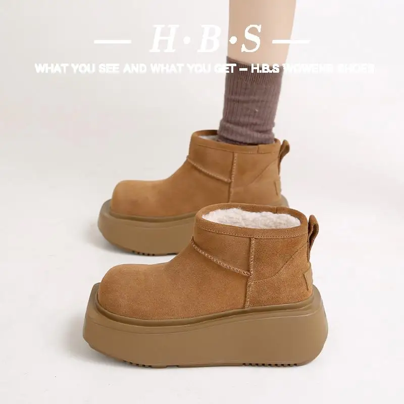 Обувь Зимние ботинки Женские австралийские с круглым носком-Женские ботильоны в