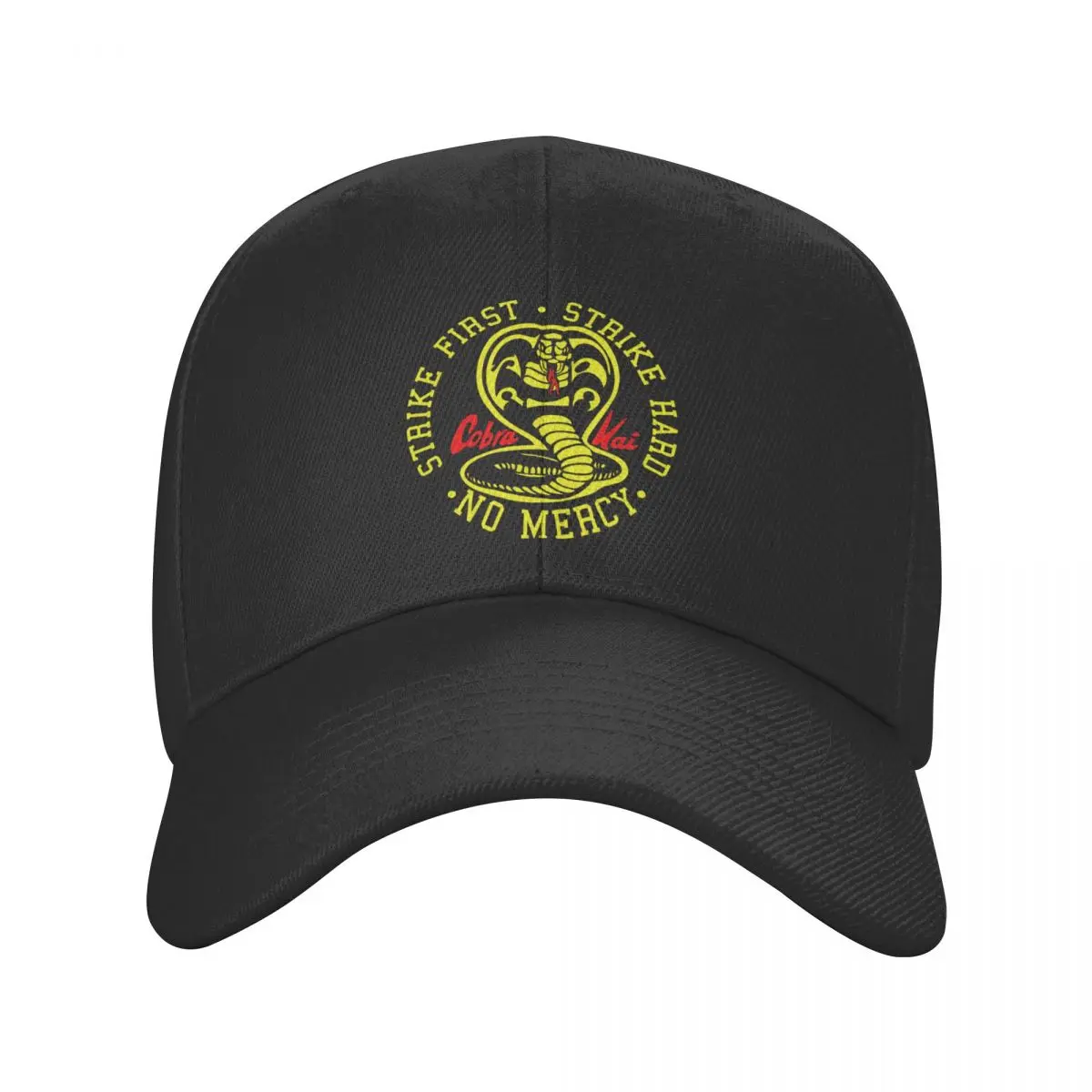 

New Cobra Kai The Karate Kid Baseball Cap Men Breathable Strike First Strike Hard Dad Hat Outdoor Snapback Hats Trucker Caps