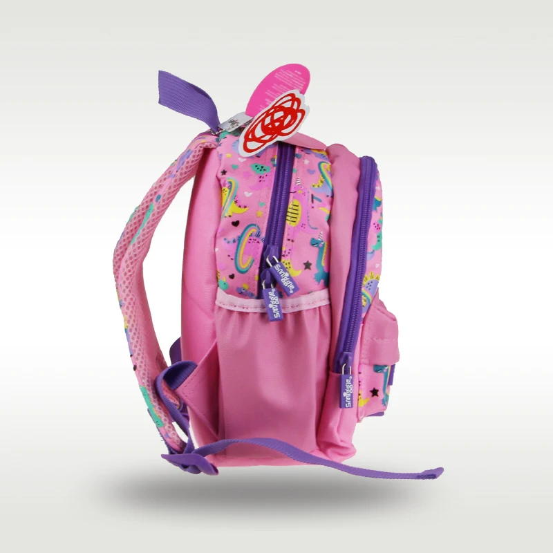 Australia Smiggle Original Pink Dinosaur Small Schoolbag Girl Kindergarten Baby Backpack Kids Class Middle 1-4 Years 11 Inches
