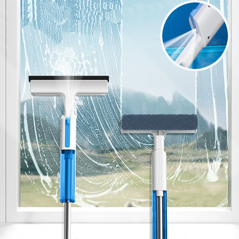 

3 in 1 Window Cleaning Brush Multifunctional Long handle Glass Wiper with Spraying water Home retractable Window Cleaning Mop