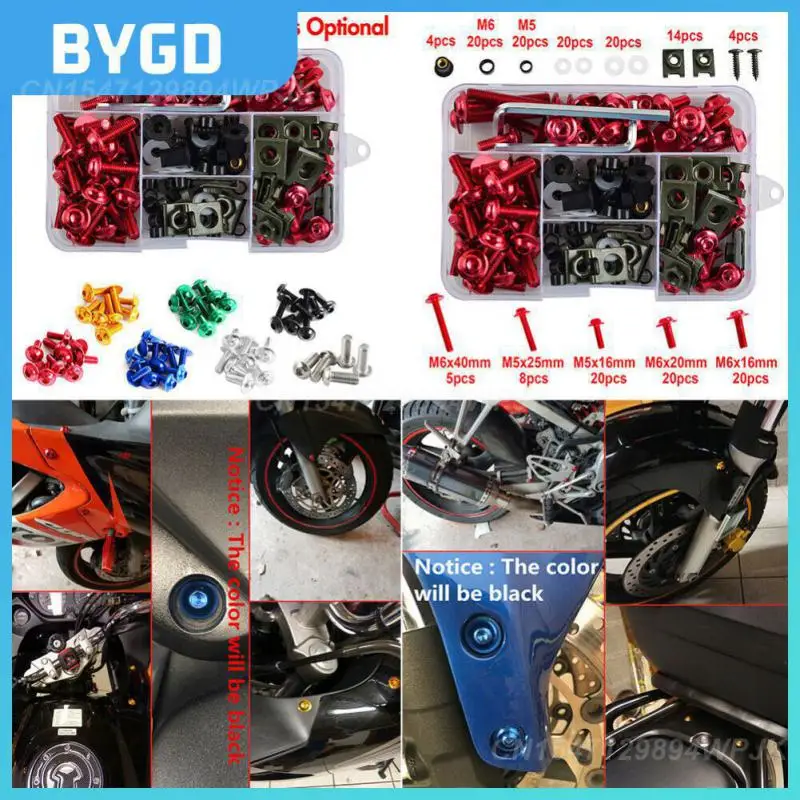 

177 PCS/set M6 M5 Motorcycle Fairing Bolt Kit Bodywork Screws Nut For Honda Fastener Clips Motorbike Scooter Parts Accessories