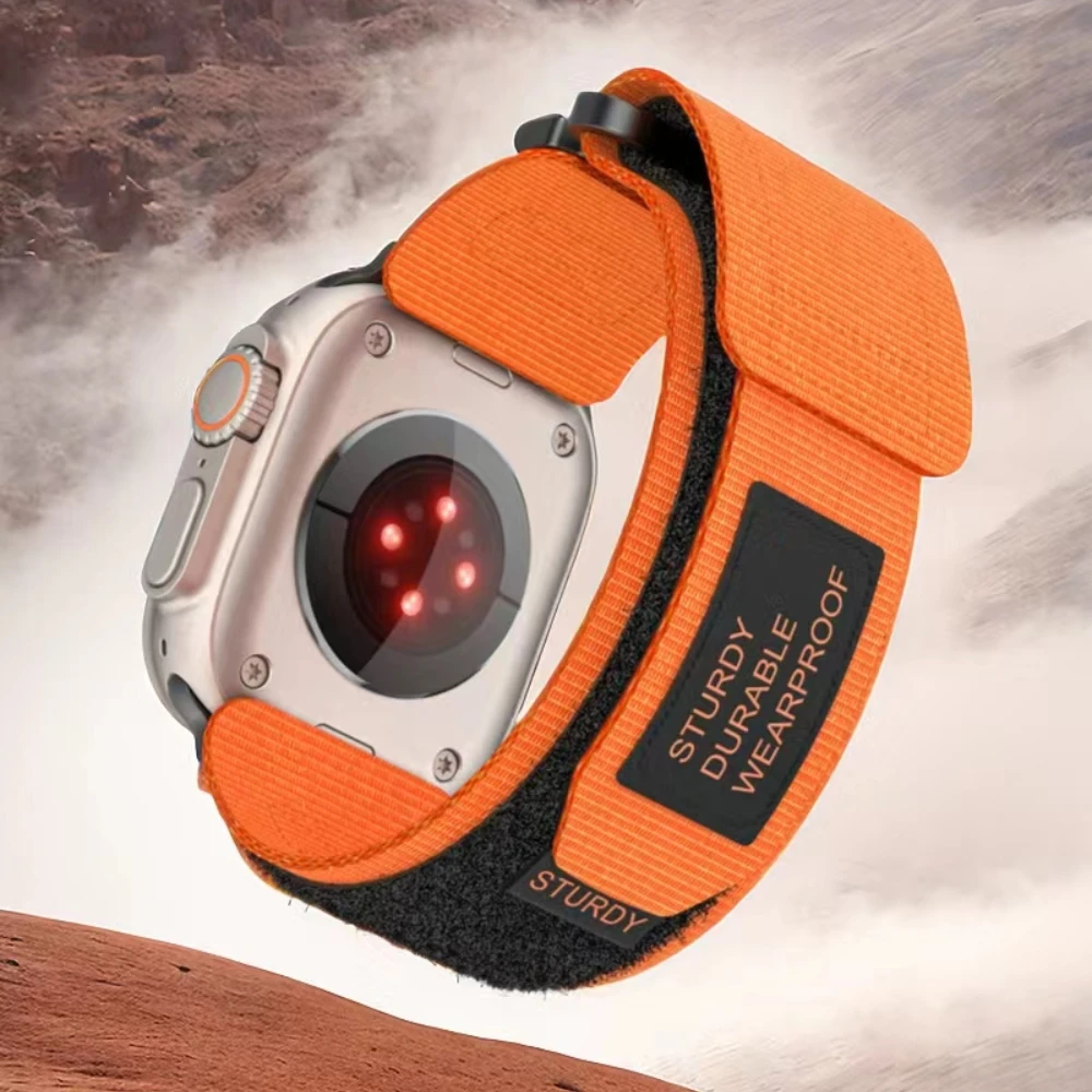 Нейлоновый ремешок для Apple Watch Ultra 2 49 мм 45 44 42 парусиновый спортивный браслет-петля