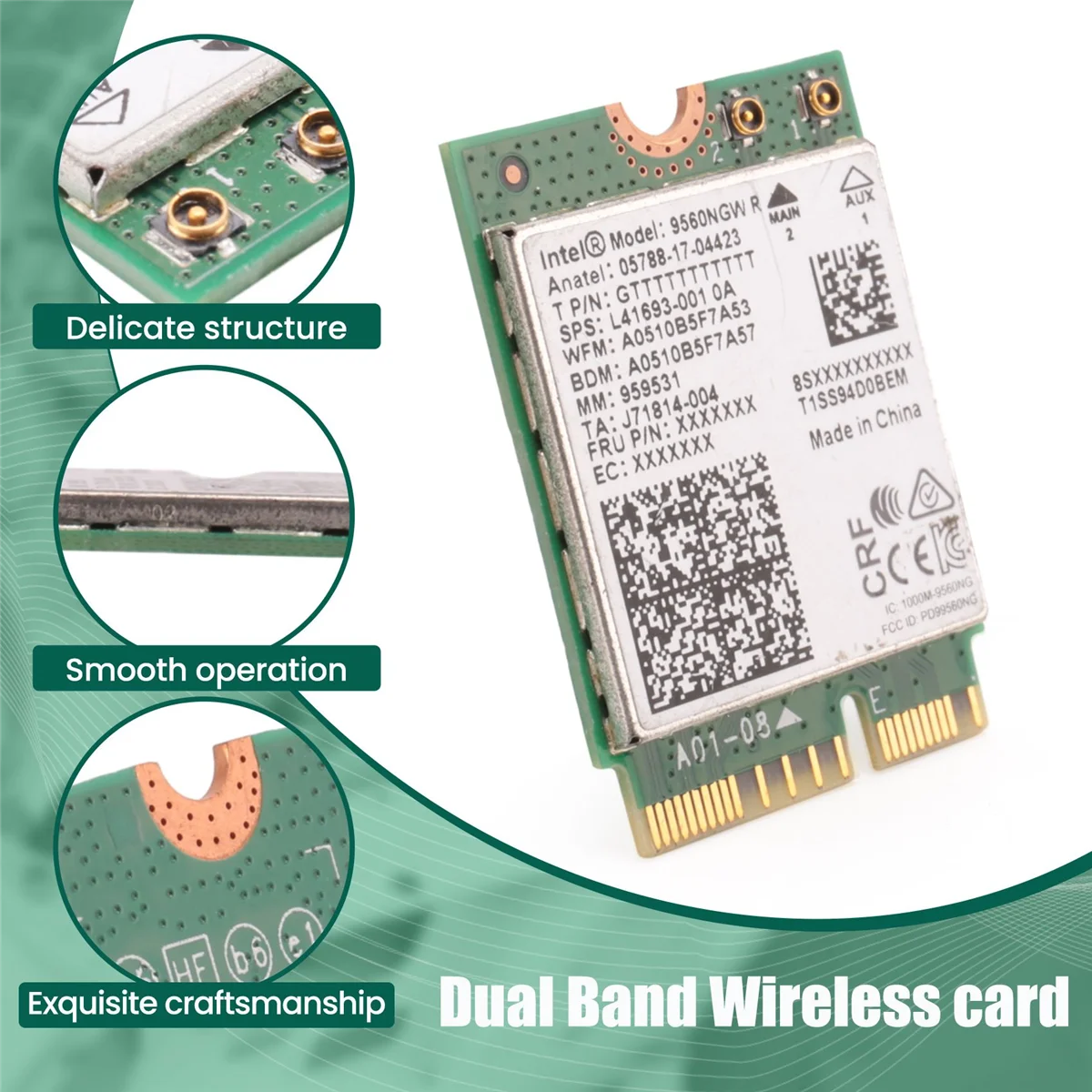 1730 Мбит/с для двухдиапазонного беспроводного настольного компьютера Intel AC 9560