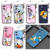 cute cartoon donald duck phone case for oppo reno8 7 6 5 4 2 z lite pro plus se 4g 5g black soft fundas silicone cover capa