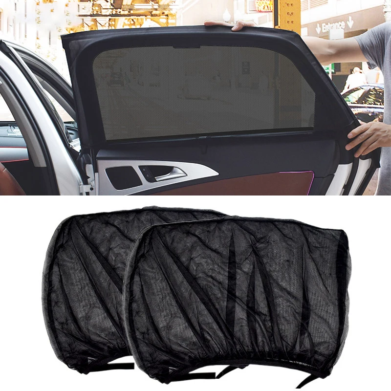 2pcs Car Styling Accessories Sun Shade Auto UV Protect Curtain Side Window Sunshade Mesh Sun Visor Protection Window Films 2023